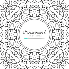 vector doodle frame for coloring, anti stress coloring book for adult, greeting card template