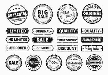 21 Vintage Stamp Style Label and Sticker Layouts