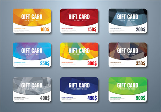 9 Polygonal Element Gift Card Layouts