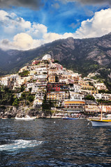 Fototapeta na wymiar Mediterranean style architecture from Positano, Amalfi Coast 