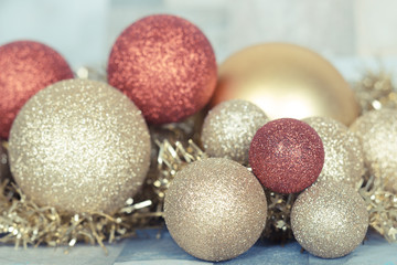 Festive glitter: christmas decoration bauble seasonal winter holidays