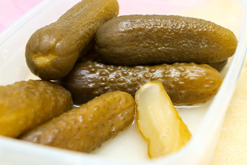 salted cucumbers pickled
