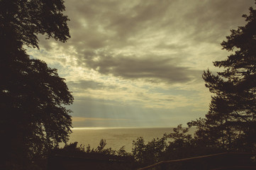 Sea bay during sundown. Beautiful summer seascape