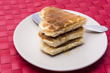 Waffles with honey