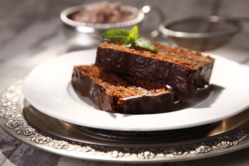 gingerbread cake wrap chocolate with raspberry filling 