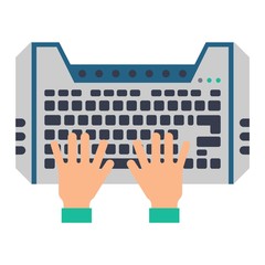 Keyboard hands vector