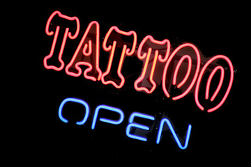 Abstract tattoo parlour scene 