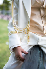 Closeup of First Communion clothes