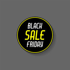 Black friday sale. Round sticker. Vector illustration