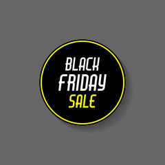 Black friday sale. Round sticker