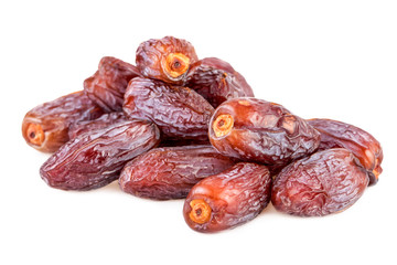 Dry dates handful of dry dates isolated on white