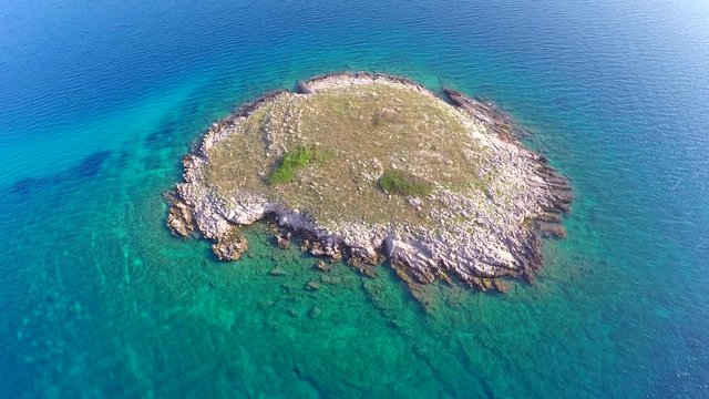 Aerial shoot of island near Mali Losinj, Croatia
