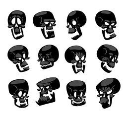 Skull face illustration isolated on white background.
