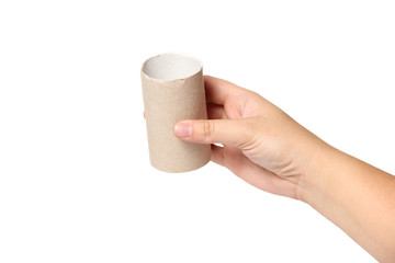 Empty toilet paper roll