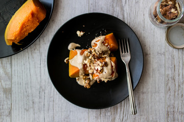 Turkish Pumpkin Dessert with Tahini / Kabak Tatlisi