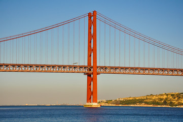 Famous Bridge, 25th of April Bridge, Lisbon, Portugal