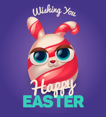 Happy easter cards with easter rabbit