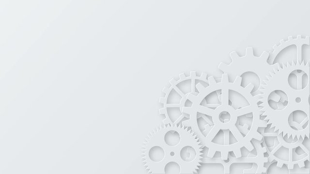 Footage modern mechanism industrial concept animation. Technology gears background. 4K