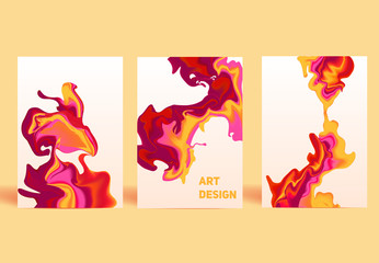 Isolated colorful abstract liquid ink. Modern style trends. Back