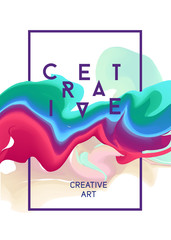 Color vector poster. Bright  abstract ink for a different design