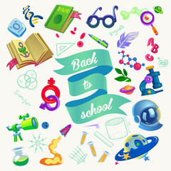 Back to school. School supplies, element for your design.