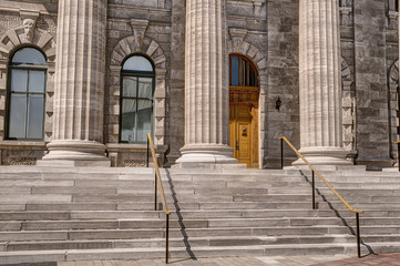 Fototapeta na wymiar Facade of an office building in Quebec city, Canada