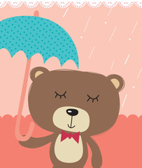 cute bear in rain
