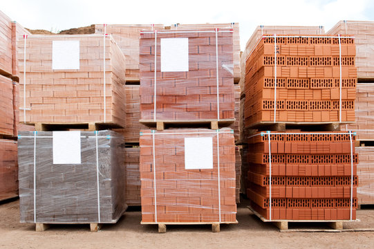 the finished bricks are waiting for shipment
