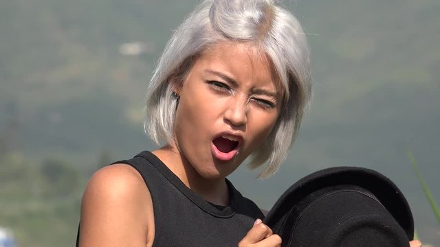 Goofy Girl Making Funny Faces
