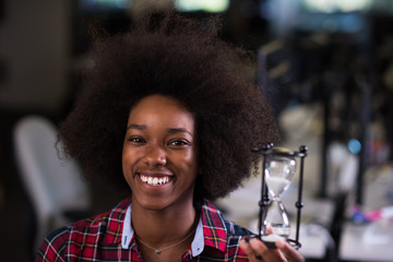 portrait of a young successful African-American woman in modern