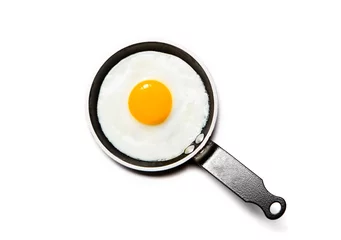 Crédence de cuisine en verre imprimé Oeufs sur le plat fried egg on pan