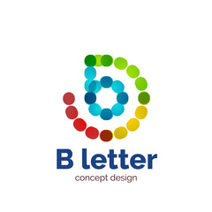 Vector modern minimalistic dotted letter concept logo