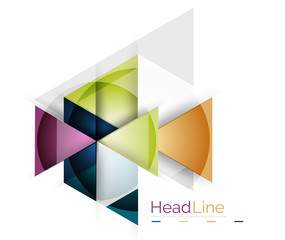 Colorful triangles on white background