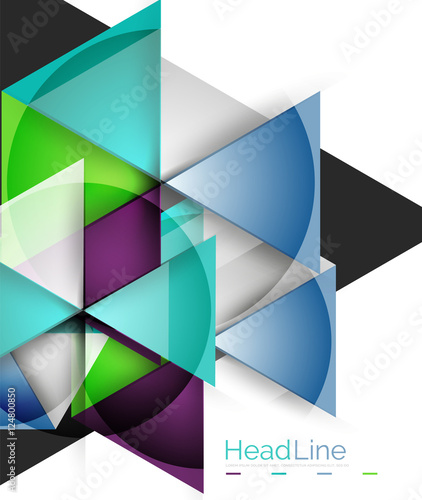 "Colorful triangles on white background" Stock image and royalty-free