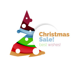 Christmas sale, vector greeting card or banner