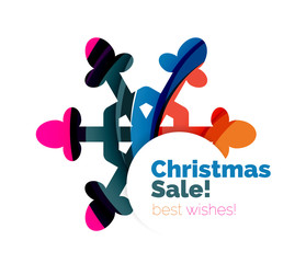Geometric Christmas sale or promotion ad banner
