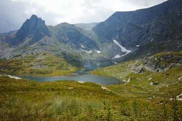Amazing Panoramic view of The Twin lake, The Seven Rila Lakes, Bulgaria