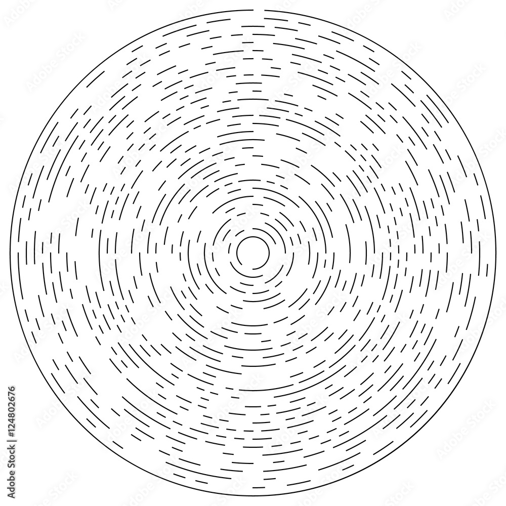 Poster random concentric segmented circles. circular geometric element.