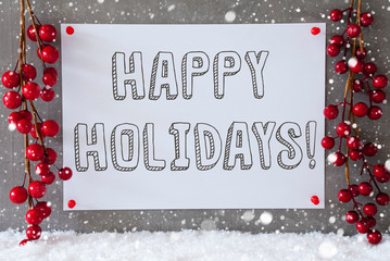 Fototapeta na wymiar Label, Snowflakes, Christmas Decoration, Text Happy Holidays