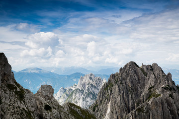 Fototapeta na wymiar Amazing view on Alps. Mangart, Slovenia.