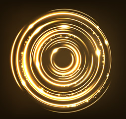 Gold circles with sparks background