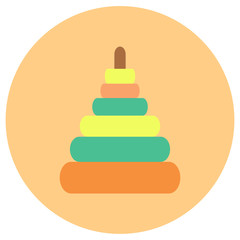 Baby toys pyramid icon in trendy flat style isolated on grey background. Baby symbol for your design, logo, UI. Vector illustration, EPS10.