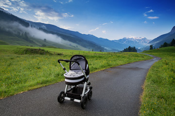 Morning in the Alps, Austria, Rauris. Nature landscape