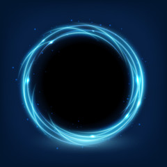 Round gold shiny with sparks Vector Illustration