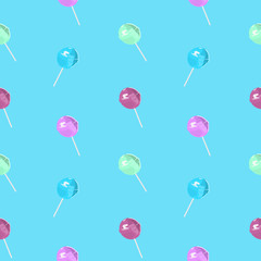 lollipops pattern color on blue