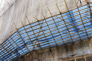 covering building under construction for safety in Hongkong