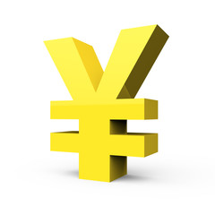 light yellow yen symbol