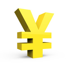Obraz premium light yellow yen symbol
