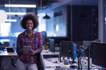 portrait of a young successful African-American woman in modern