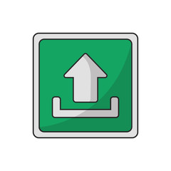 Fototapeta premium Upload arrow inside frame icon. Digital web application and technology theme. Isolated design. Vector illustration